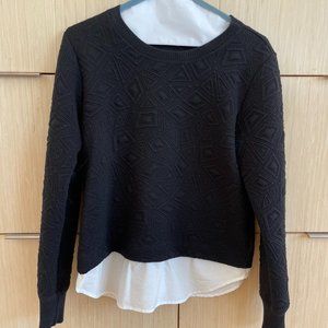Sweatshirt with exposed shirting